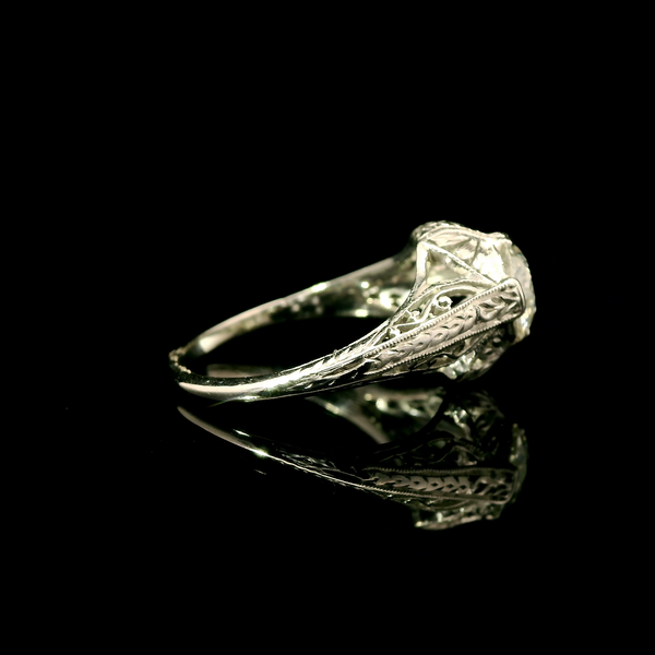 Art Deco .80ct. Diamond Antique Engagement - Fashion Ring Platinum - J43049