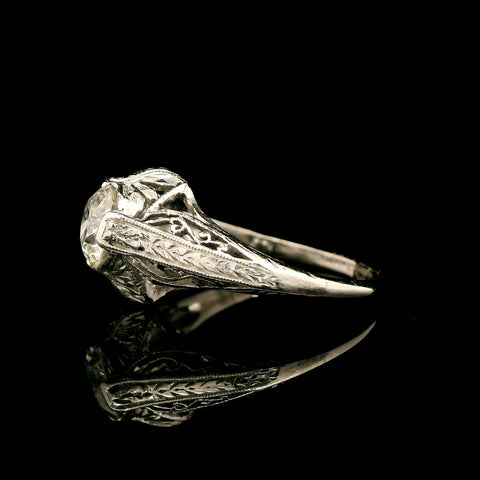 Art Deco .80ct. Diamond Antique Engagement - Fashion Ring Platinum - J43049