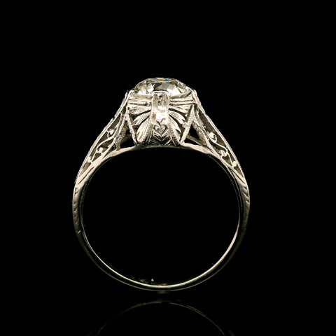 Art Deco .80ct. Diamond Antique Engagement - Fashion Ring Platinum - J43049