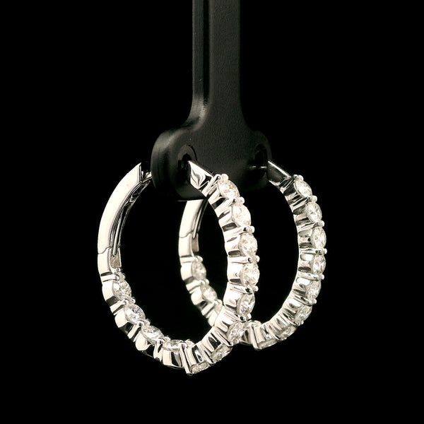 2.09ct. T.W. Diamond Estate Hoop Earrings Platinum - J43079