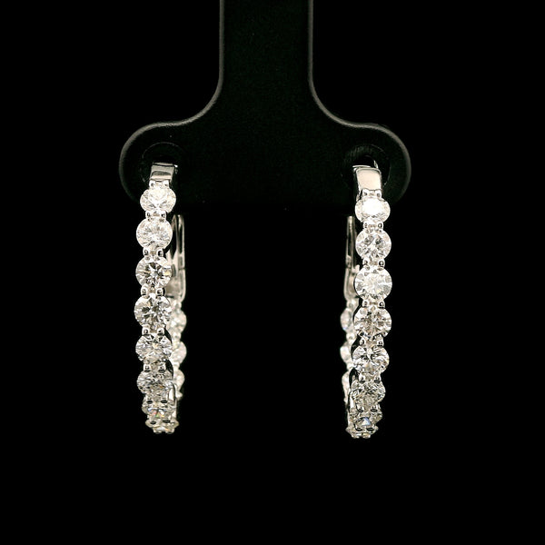 2.09ct. T.W. Diamond Estate Hoop Earrings Platinum - J43079
