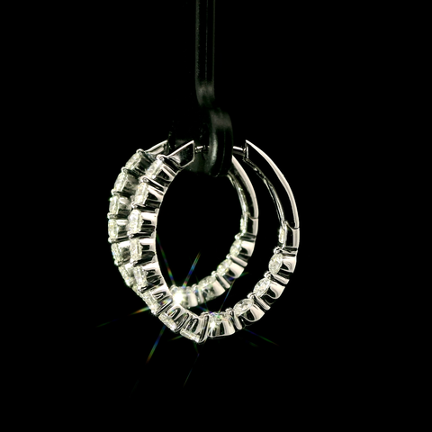 2.09ct. T.W. Diamond Estate Hoop Earrings Platinum - J43079