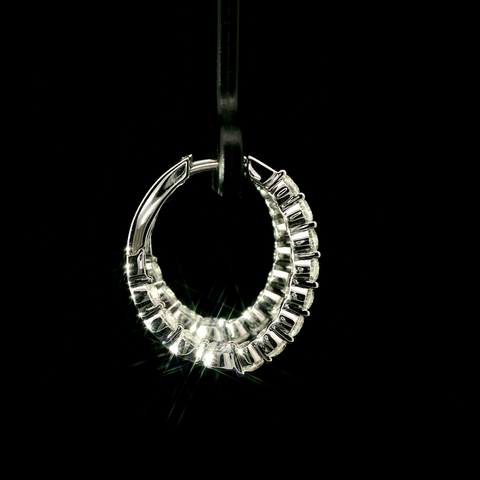 2.09ct. T.W. Diamond Estate Hoop Earrings Platinum - J43079