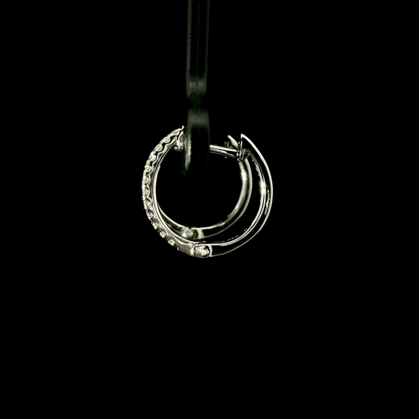 .14ct. T.W. Diamond Estate Huggie Earrings White Gold - J43078