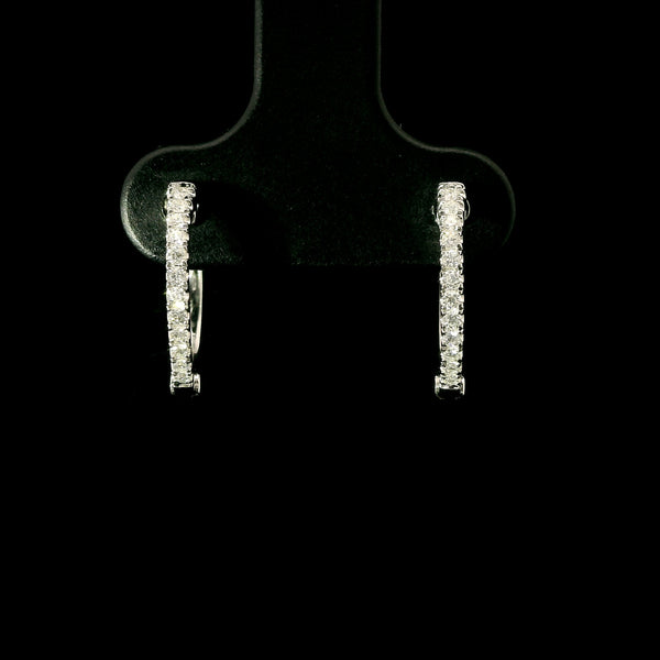 .14ct. T.W. Diamond Estate Huggie Earrings White Gold - J43078