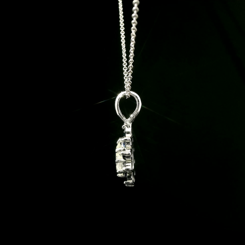 .65ct. Diamond & .50ct. T.W. Sapphire Estate Necklace & White Gold - J43091