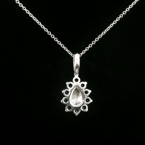 .65ct. Diamond & .50ct. T.W. Sapphire Estate Necklace & White Gold - J43091