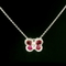 .70ct. T.W. Ruby & .32ct. T.W. Diamond Estate Butterfly Necklace 18K White Gold - J43077