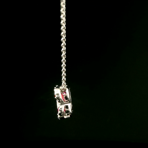 .70ct. T.W. Ruby & .32ct. T.W. Diamond Estate Butterfly Necklace 18K White Gold - J43077