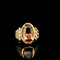 4.50ct. Imperial Topaz & Diamond Estate Wedding - Fashion Ring 18K Yellow Gold - J43104C