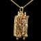 .35ct. T.W. Sapphire & Ruby Judaica Estate Necklace Yellow & White Gold - J43092