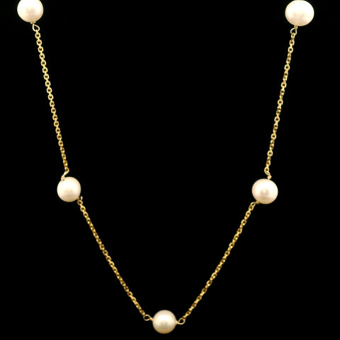6.0-6.5mm Pearl Estate Necklace Yellow Gold - J43095