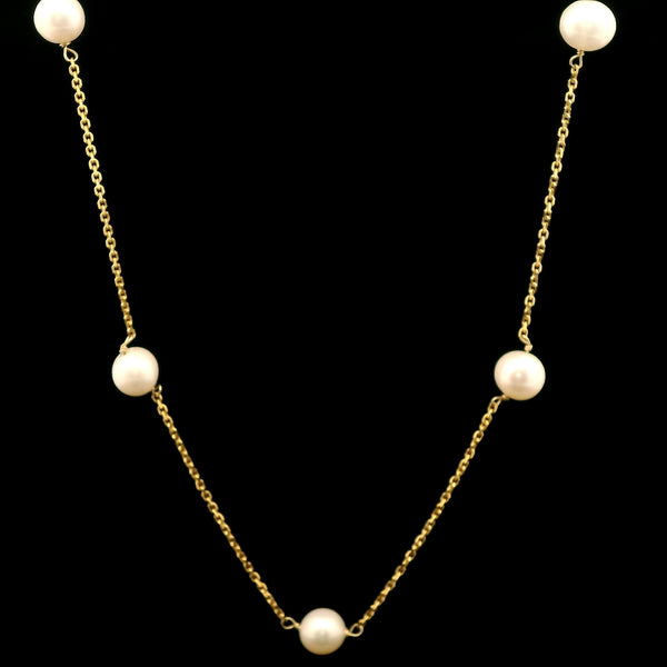 6.0-6.5mm Pearl Estate Necklace Yellow Gold - J43095