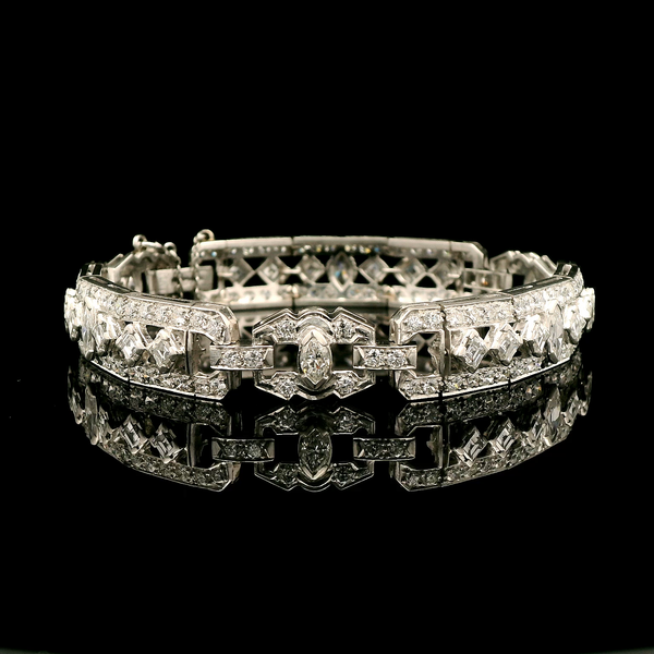 Art Deco 6.50ct. T.W. Diamond Antique Bracelet Platinum - J43111