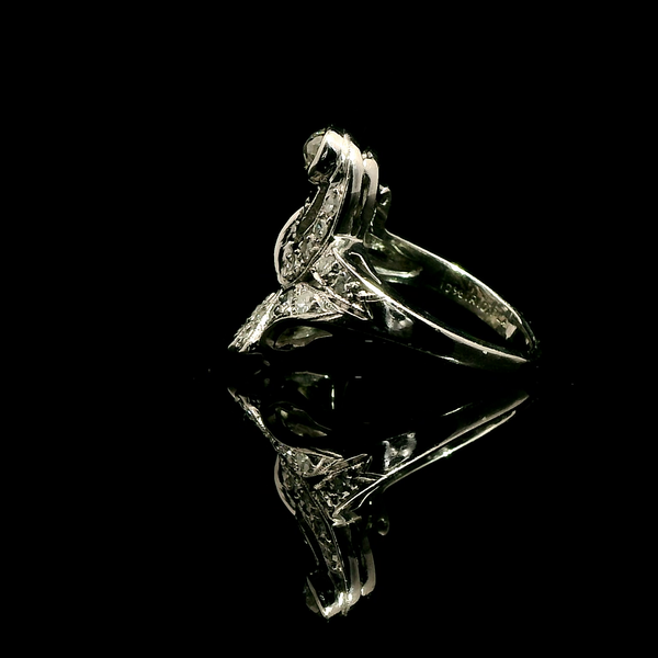 Art Deco .80ct. T.W. Diamond Antique Fashion Ring Platinum - J43112