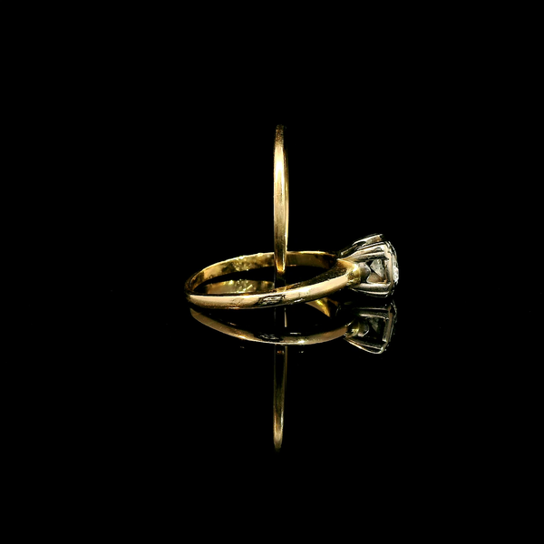 .50ct. Diamond Vintage Engagement Ring Set - Wedding Set White & Yellow Gold - J42747