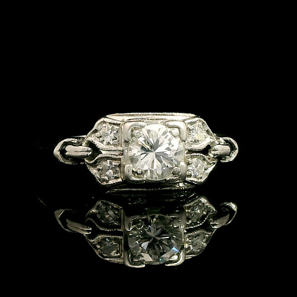 Art Deco .34ct. T.W. Diamond Antique Engagement - Fashion Ring Platinum - J43124