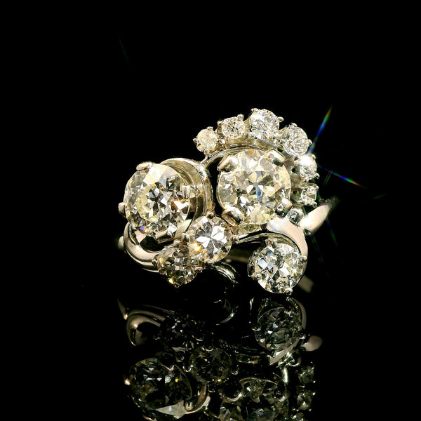 2.08ct. T.W. Diamond Vintage Engagement - Fashion Ring 18K White Gold - J43153