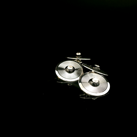 Art Deco .20ct. T.W. Diamond & Onyx Antique Cufflinks 18K White Gold - J43068