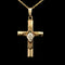 Vintage .10ct. Diamond Cross Necklace Yellow Gold - J43138