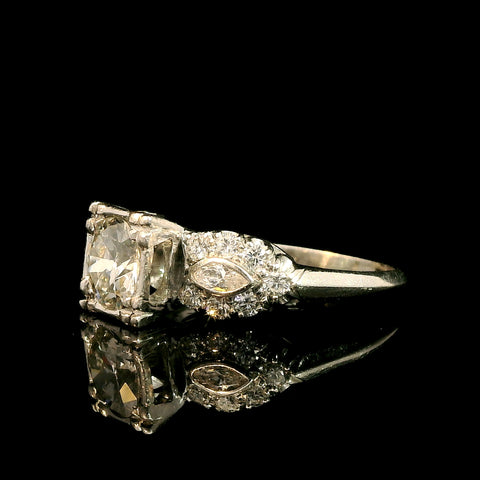 Art Deco .95ct. Diamond Antique Engagement - Fashion Ring Platinum - J43154