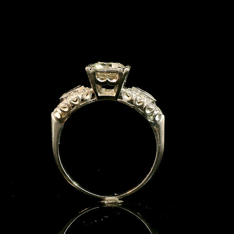 Art Deco .95ct. Diamond Antique Engagement - Fashion Ring Platinum - J43154