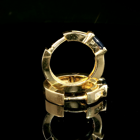 1.00ct. T.W. Sapphire & .20ct. T.W. Diamond Estate Earrings Yellow Gold - J43161