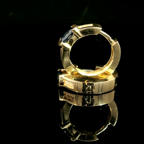 1.00ct. T.W. Sapphire & .20ct. T.W. Diamond Estate Earrings Yellow Gold - J43161