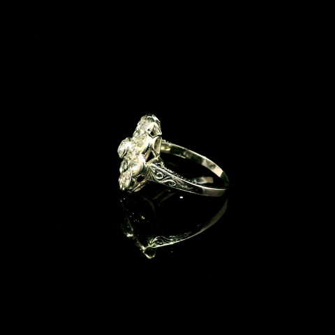 Edwardian 1.17ct. T.W. Diamond Antique Wedding - Fashion Ring Platinum - J43140