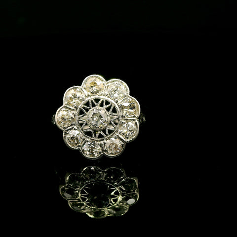 Edwardian 1.17ct. T.W. Diamond Antique Wedding - Fashion Ring Platinum - J43140