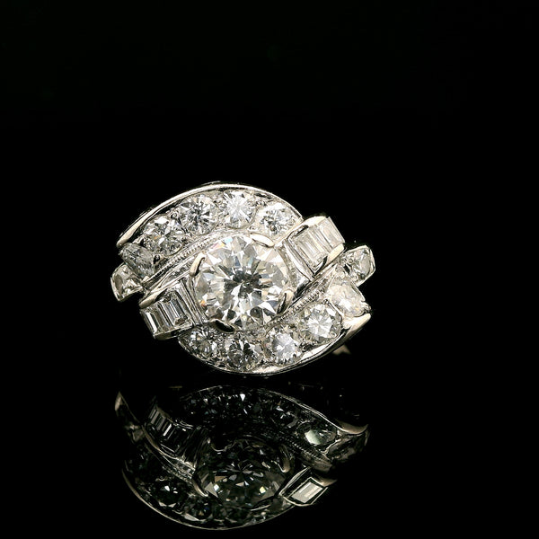 .85ct. Diamond Vintage Engagement - Fashion Ring White Gold - J43173C