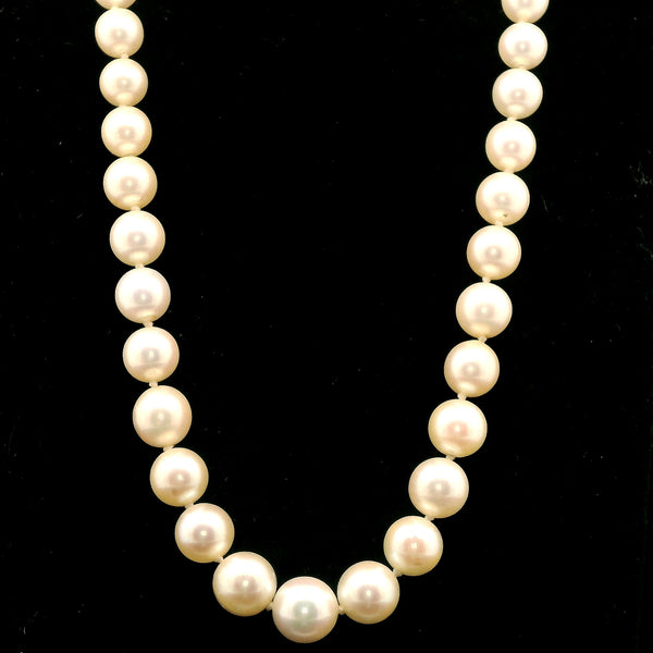 6.5mm Vintage Akoya Cultured Pearl Necklace Silver - J43200