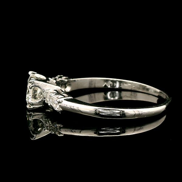 .50ct. Diamond Vintage Engagement - Fashion Ring Platinum - J43196