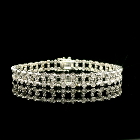 3.20ct. T.W. Diamond Estate Bracelet 18K White Gold - J43198