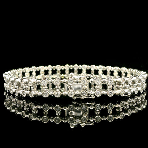 3.20ct. T.W. Diamond Estate Bracelet 18K White Gold - J43198