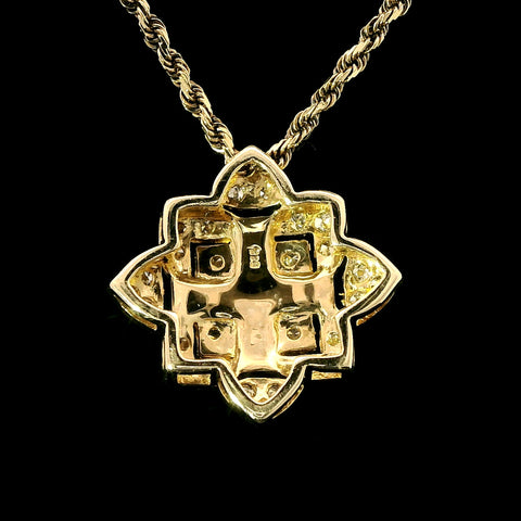 .50ct. T.W. Diamond & Enamel Estate Necklace Yellow Gold - J43226