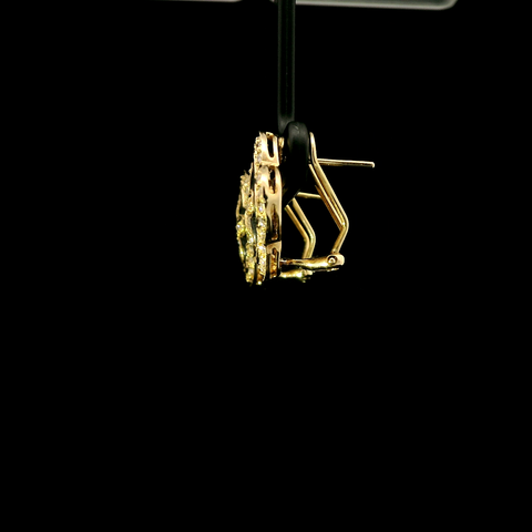 1.00ct. T.W. Diamond & Enamel Estate Earrings Yellow Gold - J43225