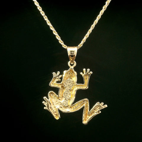 Black Opal Estate Frog Necklace Yellow Gold - J43221