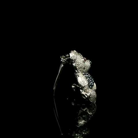 1.00ct. TW Diamond, Sapphire, Garnet & Ruby Estate Brooch/Necklace 18K White Gold - J43199