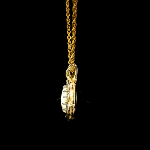 .50ct. Opal & .18ct. T.W. Sapphire & Diamond Estate Necklace Yellow Gold - J43249
