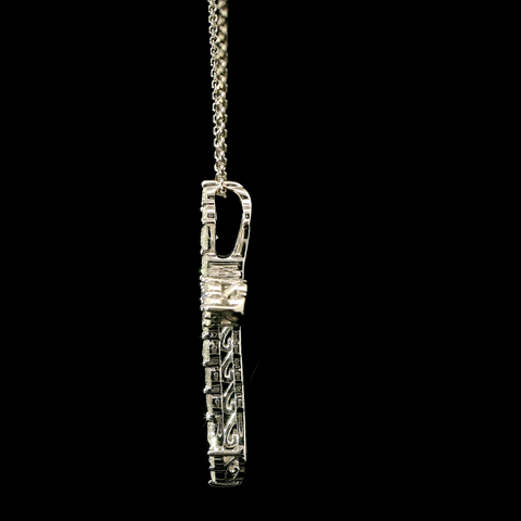 1.00ct. T.W. Diamond Estate Cross Necklace White Gold - J43263