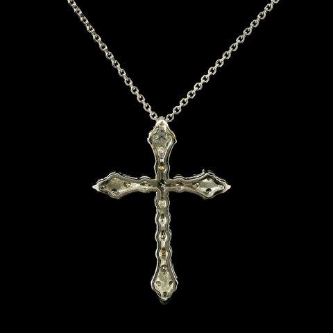 1.00ct. T.W. Diamond Estate Cross Necklace White Gold - J43263