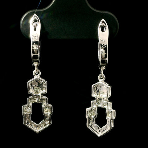 .53ct. T.W. Diamond Estate Dangle Earrings Platinum & 18K White Gold - J43232