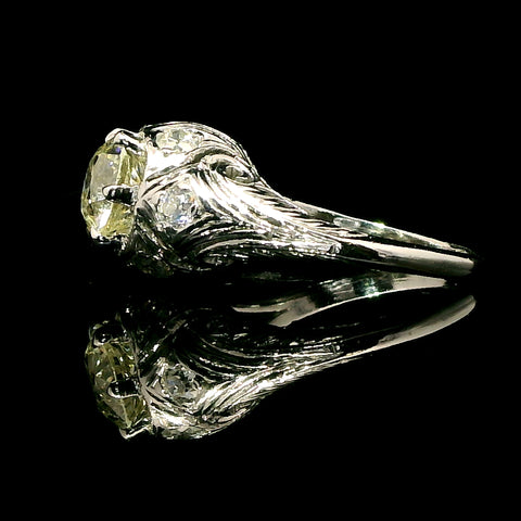 Art Deco 1.30ct. Diamond Antique Engagement - Fashion Ring Platinum - J43234