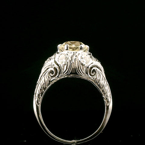 Art Deco 1.30ct. Diamond Antique Engagement - Fashion Ring Platinum - J43234