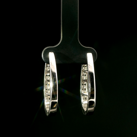 .80ct. T.W. Diamond Hoop Estate Earrings White Gold - J43233