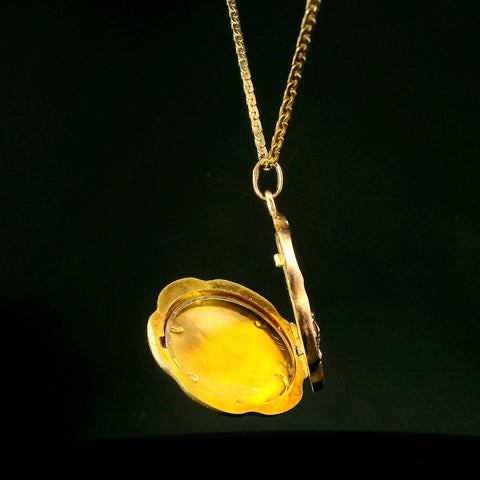 Art Nouveau Antique Locket Yellow Gold - J43273