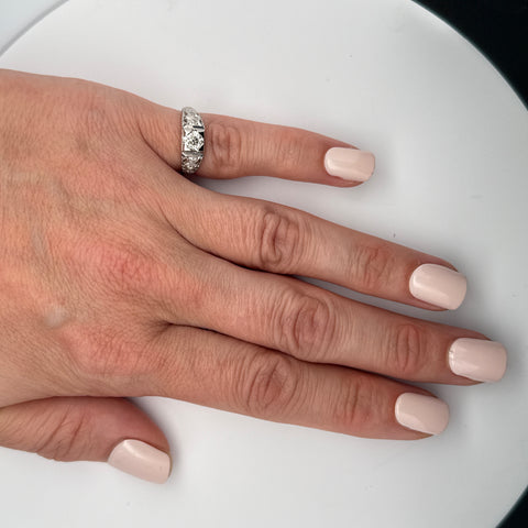 .50ct. Diamond Antique Engagement - Fashion Ring Platinum - J42937