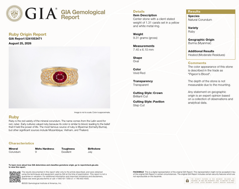 1.35ct. Ruby & Diamond Estate Fashion Ring 18K Yellow Gold & Platinum - J44082