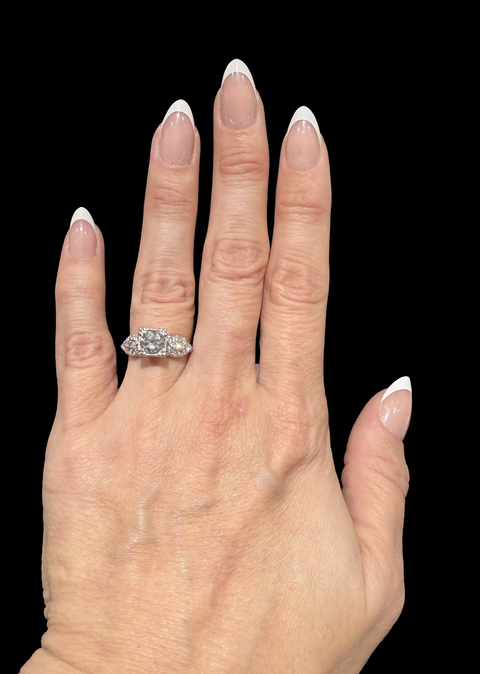 Art Deco .95ct. Diamond Antique Engagement - Fashion Ring Platinum - J43154